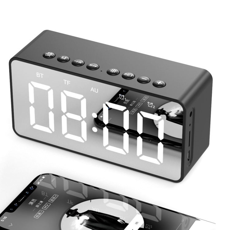 AEC BT506 Speaker with Mirror, LED Clock Display, Dual Alarm Clock, Snooze, HD Hands-free Calling, HiFi Stereo