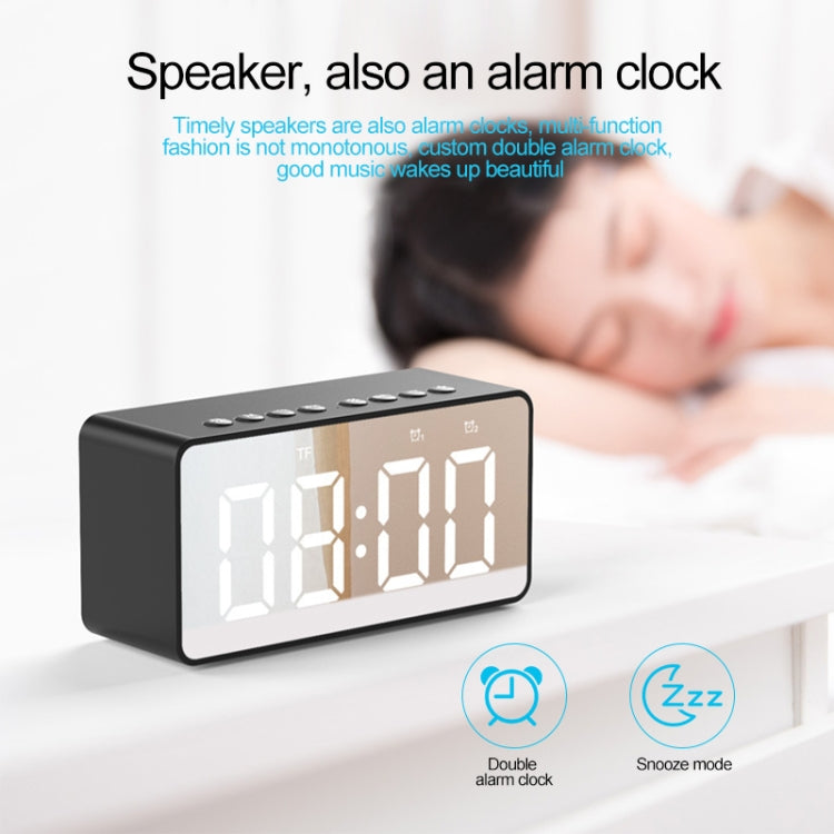 AEC BT506 Speaker with Mirror, LED Clock Display, Dual Alarm Clock, Snooze, HD Hands-free Calling, HiFi Stereo