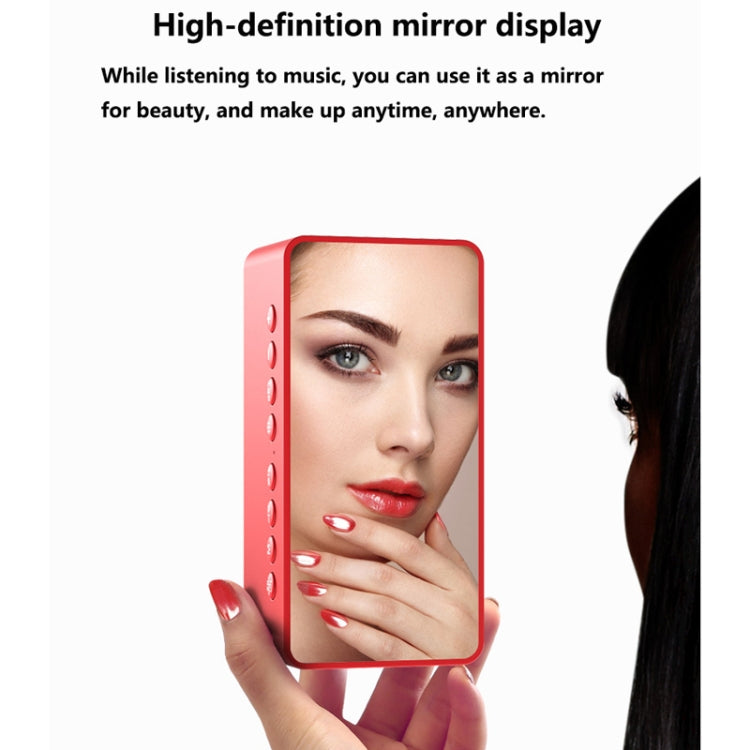 AEC BT506 Speaker with Mirror, LED Clock Display, Dual Alarm Clock, Snooze, HD Hands-free Calling, HiFi Stereo