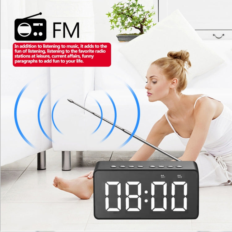 AEC BT506 Speaker with Mirror, LED Clock Display, Dual Alarm Clock, Snooze, HD Hands-free Calling, HiFi Stereo