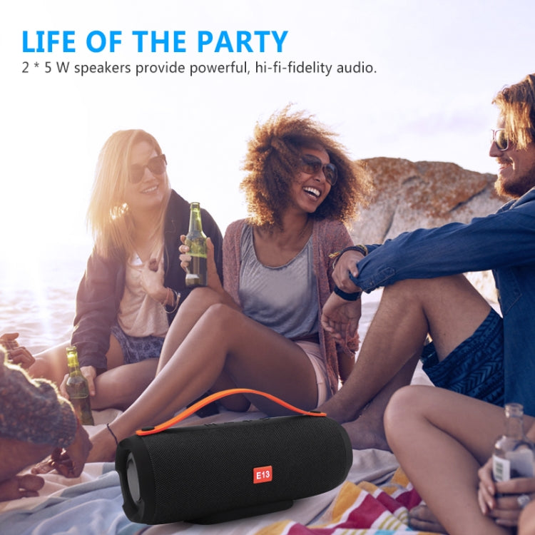 E13 Mini Portable Wireless Bluetooth Speaker Stereo Speakerphone Radio Music Subwoofer Column Speakers with TF FMï¼ˆBlueï¼‰