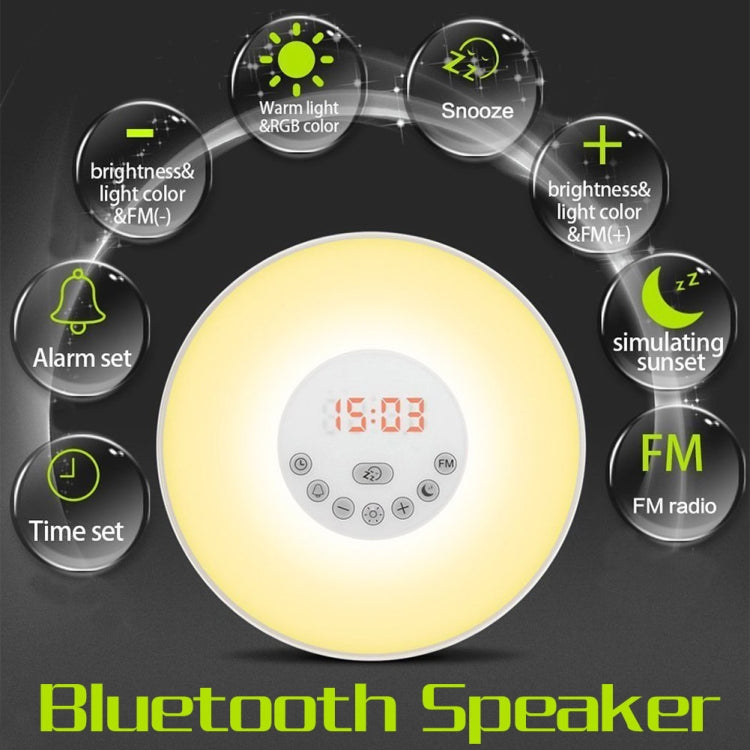 S688 Digital LED Wake Up Light With FM Radio Alarm Clock Bluetooth Speaker