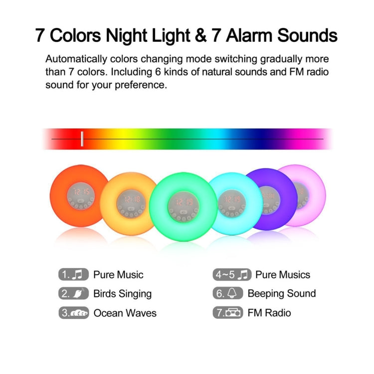 S688 Digital LED Wake Up Light With FM Radio Alarm Clock Bluetooth Speaker