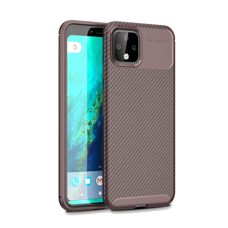 Carbon Fiber Texture Shockproof TPU Case for Google Pixel 4