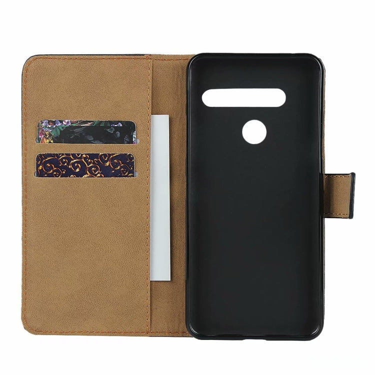 Leather Horizontal Flip Holster for LG G8 with Magnetic Clasp and Bracket and Card Slot and Wallet(Black)