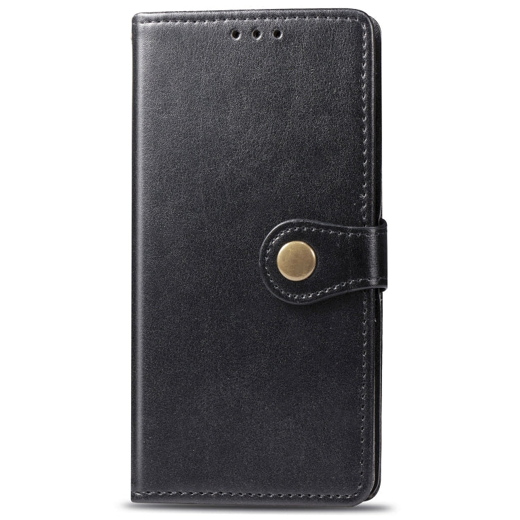 For iPhone 11 Retro Solid Color Leather Buckle Mobile Phone Protection Leather Case with Photo Frame & Card Slot & Wallet & Bracket Function