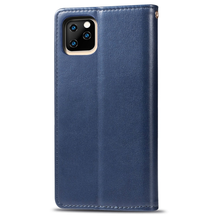 For iPhone 11 Retro Solid Color Leather Buckle Mobile Phone Protection Leather Case with Photo Frame & Card Slot & Wallet & Bracket Function