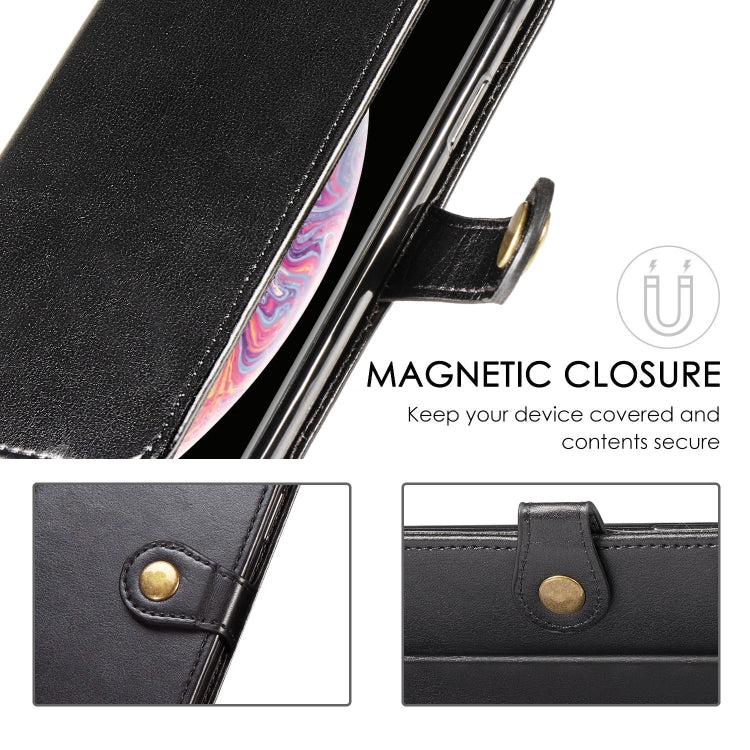For iPhone 11 Retro Solid Color Leather Buckle Mobile Phone Protection Leather Case with Photo Frame & Card Slot & Wallet & Bracket Function