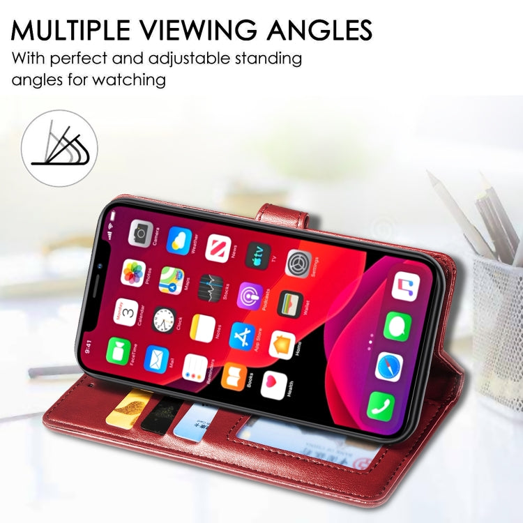 For iPhone 11 Retro Solid Color Leather Buckle Mobile Phone Protection Leather Case with Photo Frame & Card Slot & Wallet & Bracket Function