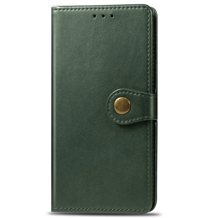 For iPhone 11 Retro Solid Color Leather Buckle Mobile Phone Protection Leather Case with Photo Frame & Card Slot & Wallet & Bracket Function