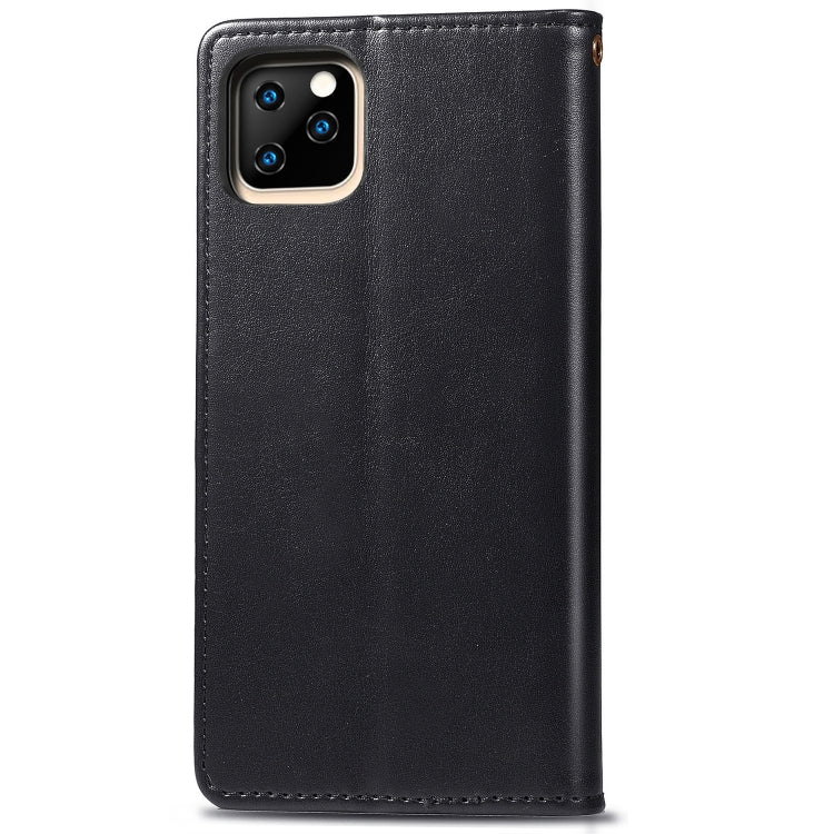 For iPhone 11 Pro Retro Solid Color Leather Buckle Mobile Phone Protection Leather Casewith Photo Frame & Card Slot & Wallet & Bracket Function