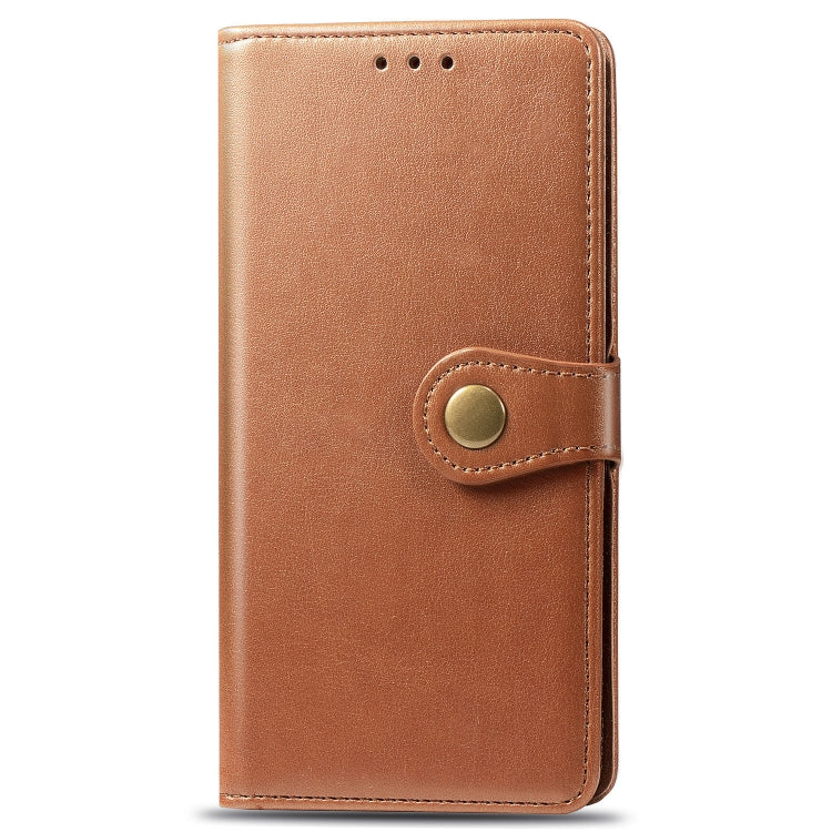 For iPhone 11 Pro Retro Solid Color Leather Buckle Mobile Phone Protection Leather Casewith Photo Frame & Card Slot & Wallet & Bracket Function