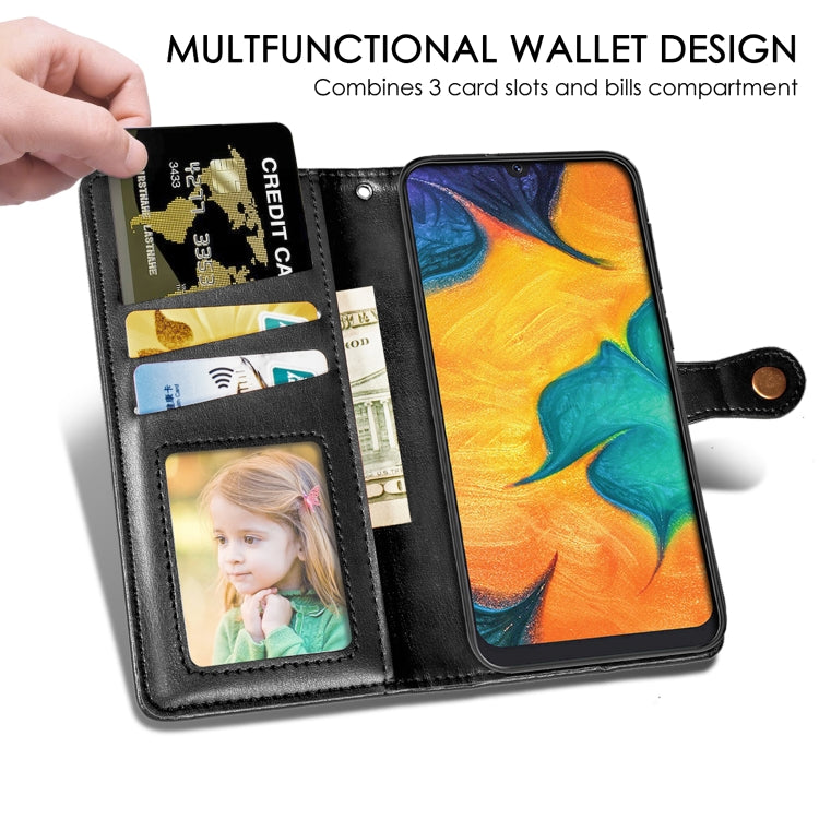 Retro Solid Color Leather Buckle Mobile Phone Protection Leather Case with Photo Frame & Card Slot & Wallet & Bracket Function for Galaxy A20 / A30