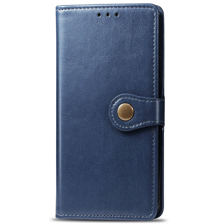 Retro Solid Color Leather Buckle Mobile Phone Protection Leather Case with Photo Frame & Card Slot & Wallet & Bracket Function for Galaxy A50