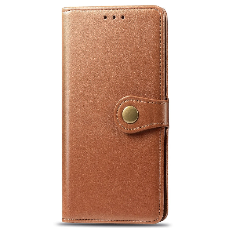 Retro Solid Color Leather Buckle Mobile Phone Protection Leather Case with Photo Frame & Card Slot & Wallet & Bracket Function for Galaxy S10