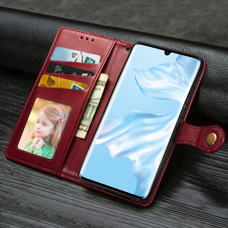 Retro Solid Color Leather Buckle Mobile Phone Protection Leather Case with Photo Frame & Card Slot & Wallet & Bracket Function for Huawei P30 Pro