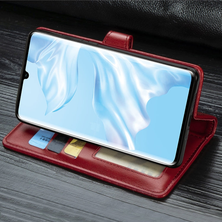 Retro Solid Color Leather Buckle Mobile Phone Protection Leather Case with Photo Frame & Card Slot & Wallet & Bracket Function for Huawei P30 Pro