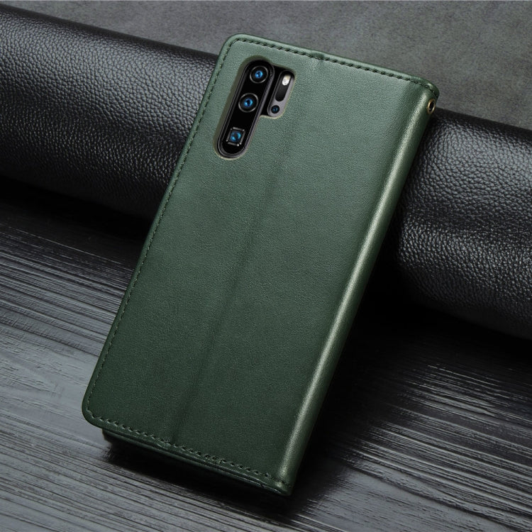 Retro Solid Color Leather Buckle Mobile Phone Protection Leather Case with Photo Frame & Card Slot & Wallet & Bracket Function for Huawei P30 Pro