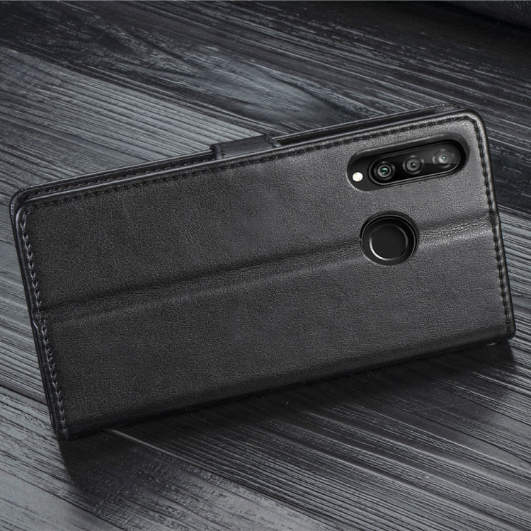 Retro Solid Color Leather Buckle Mobile Phone Protection Leather Case with Photo Frame & Card Slot & Wallet & Bracket Function for Huawei P30 Lite / Nove 4e