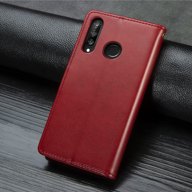 Retro Solid Color Leather Buckle Mobile Phone Protection Leather Case with Photo Frame & Card Slot & Wallet & Bracket Function for Huawei P30 Lite / Nove 4e