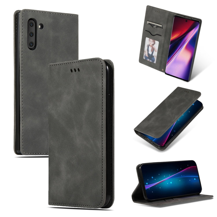 Retro Skin Feel Business Magnetic Horizontal Flip Leather Case for Galaxy Note 10