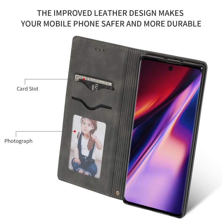 Retro Skin Feel Business Magnetic Horizontal Flip Leather Case for Galaxy Note 10