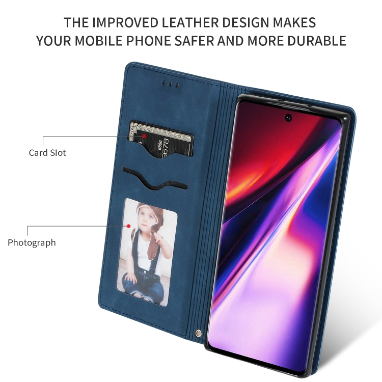 Retro Skin Feel Business Magnetic Horizontal Flip Leather Case for Galaxy Note 10