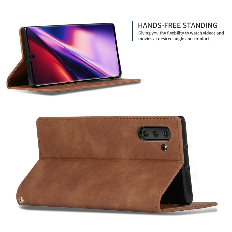 Retro Skin Feel Business Magnetic Horizontal Flip Leather Case for Galaxy Note 10