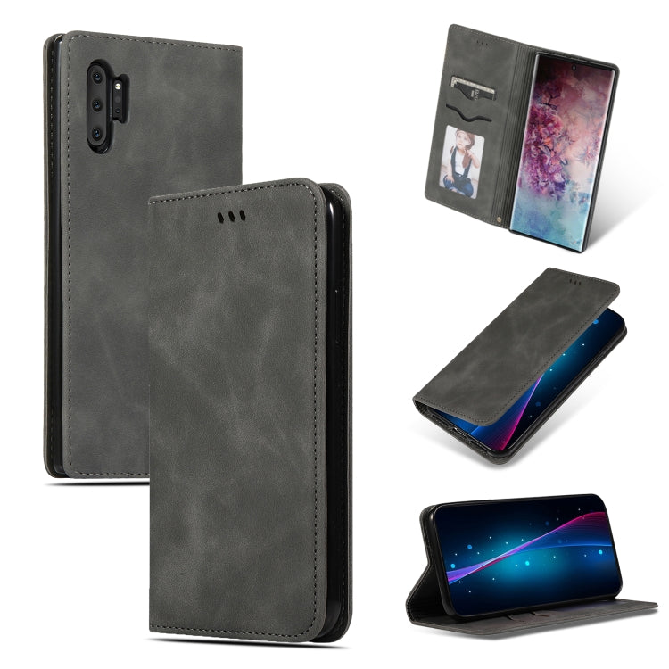 Retro Skin Feel Business Magnetic Horizontal Flip Leather Case for Galaxy Note 10 Pro