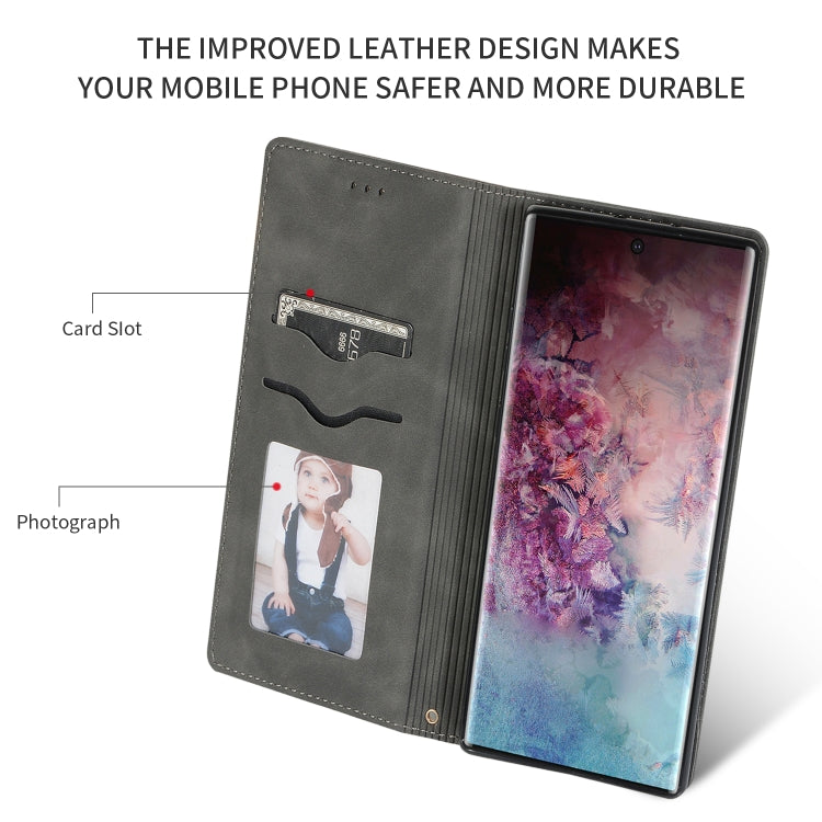 Retro Skin Feel Business Magnetic Horizontal Flip Leather Case for Galaxy Note 10 Pro