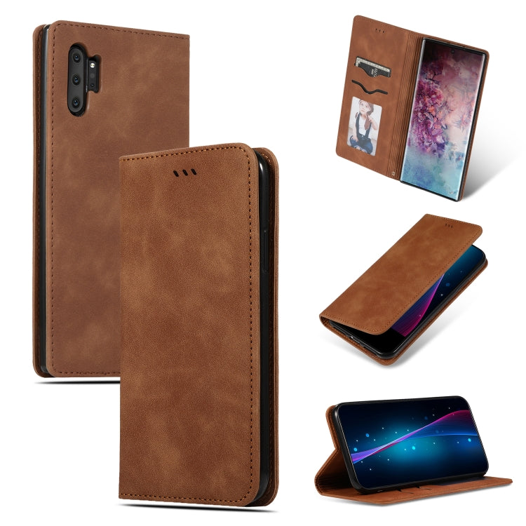 Retro Skin Feel Business Magnetic Horizontal Flip Leather Case for Galaxy Note 10 Pro