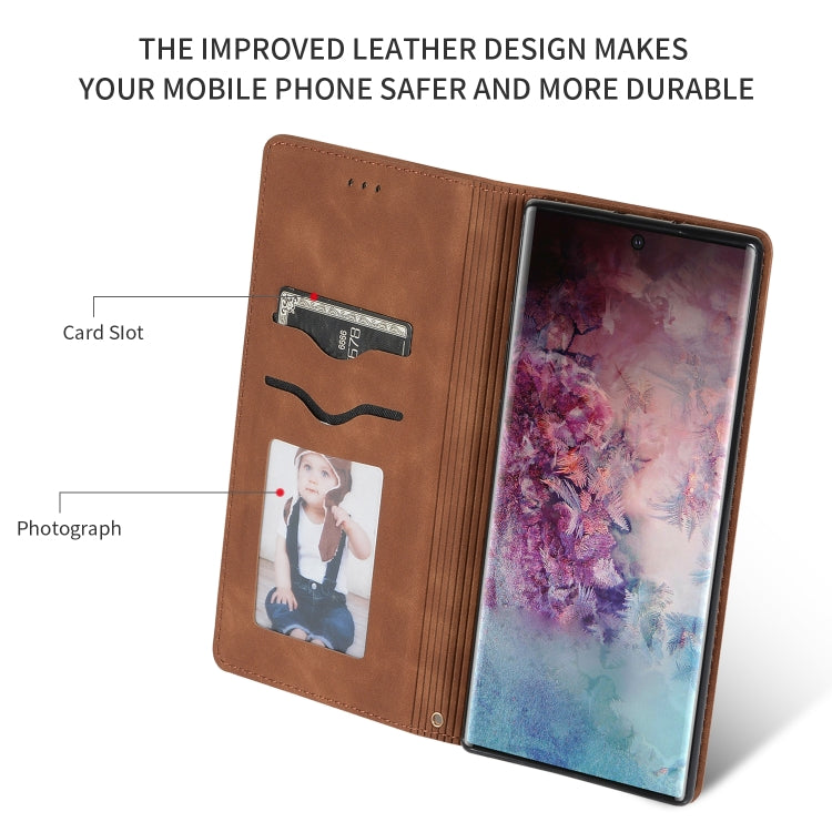 Retro Skin Feel Business Magnetic Horizontal Flip Leather Case for Galaxy Note 10 Pro