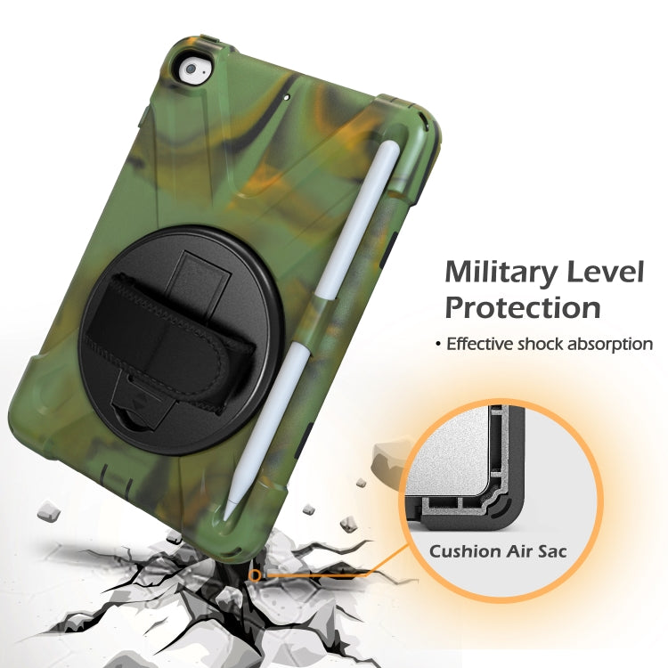 For iPad Mini 2019 / Mini 4 Shockproof Colorful Silicone + PC Protective Case with Holder & Shoulder Strap & Hand Strap & Pen Slot