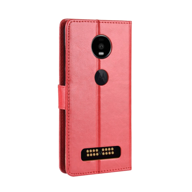 Retro Crazy Horse Texture Horizontal Flip Leather Case for Motorola Moto Z4/Z4 Play, with Holder & Card Slots & Photo Frame