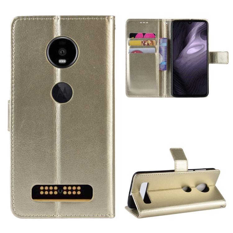 Retro Crazy Horse Texture Horizontal Flip Leather Case for Motorola Moto Z4/Z4 Play, with Holder & Card Slots & Photo Frame