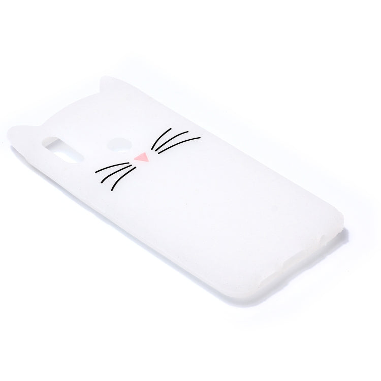 Lovely 3D Moustache Cat Soft Silicone Back Case for Huawei Honor 10 Lite / P Smart (2019)