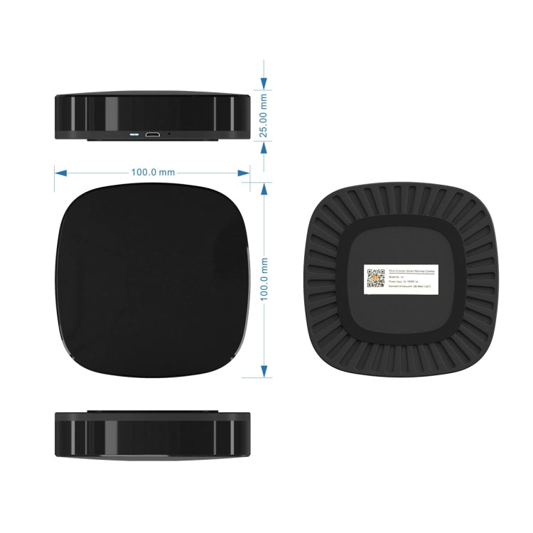 A1 Infrared Remote Controller Wifi Mobile Phone Universal Remote Controller Intelligent Remote Controller TV Set-top Box air Conditioning Remote Controller(Black)