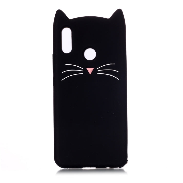 Lovely 3D Moustache Cat Soft Silicone Back Case for Huawei Y7 2019