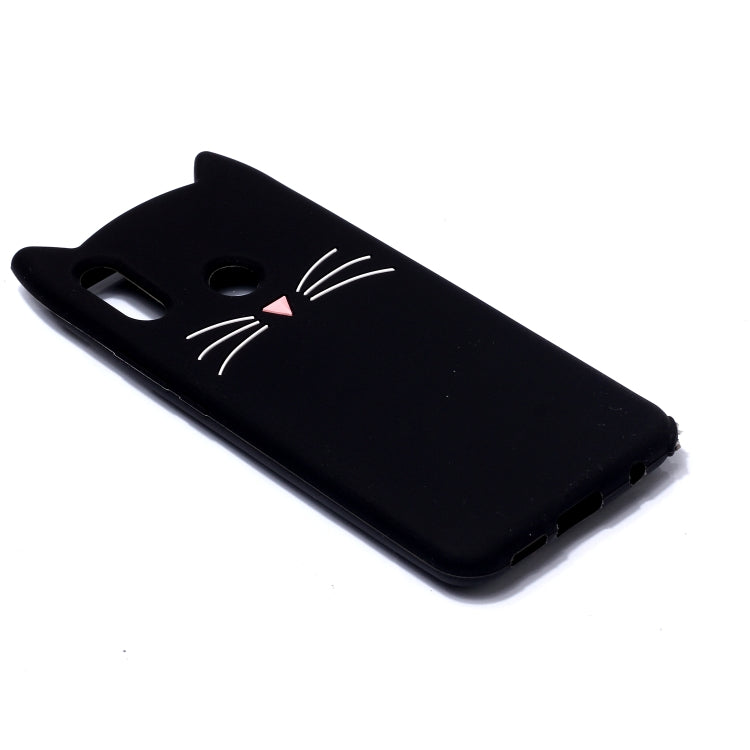 Lovely 3D Moustache Cat Soft Silicone Back Case for Huawei Y7 2019