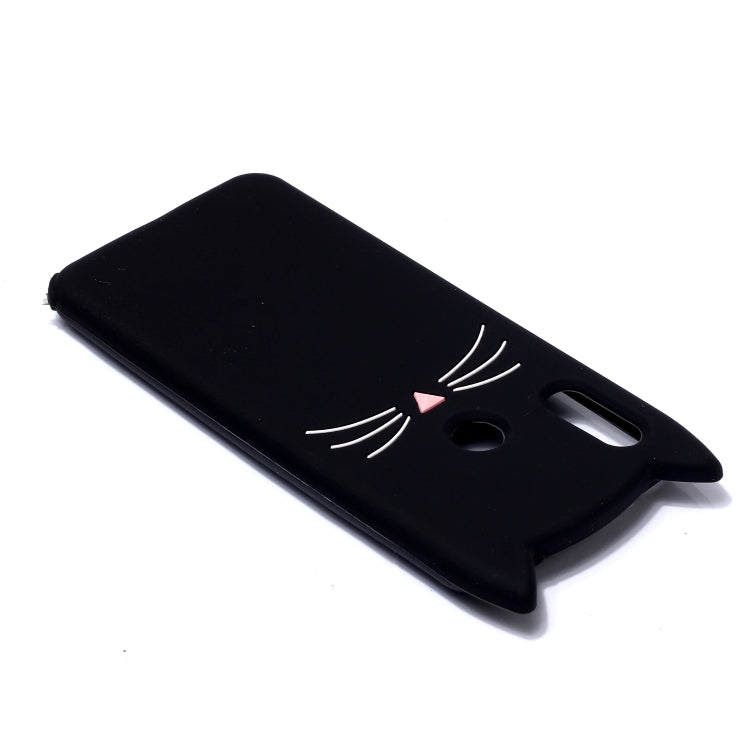 Lovely 3D Moustache Cat Soft Silicone Back Case for Huawei Y7 2019