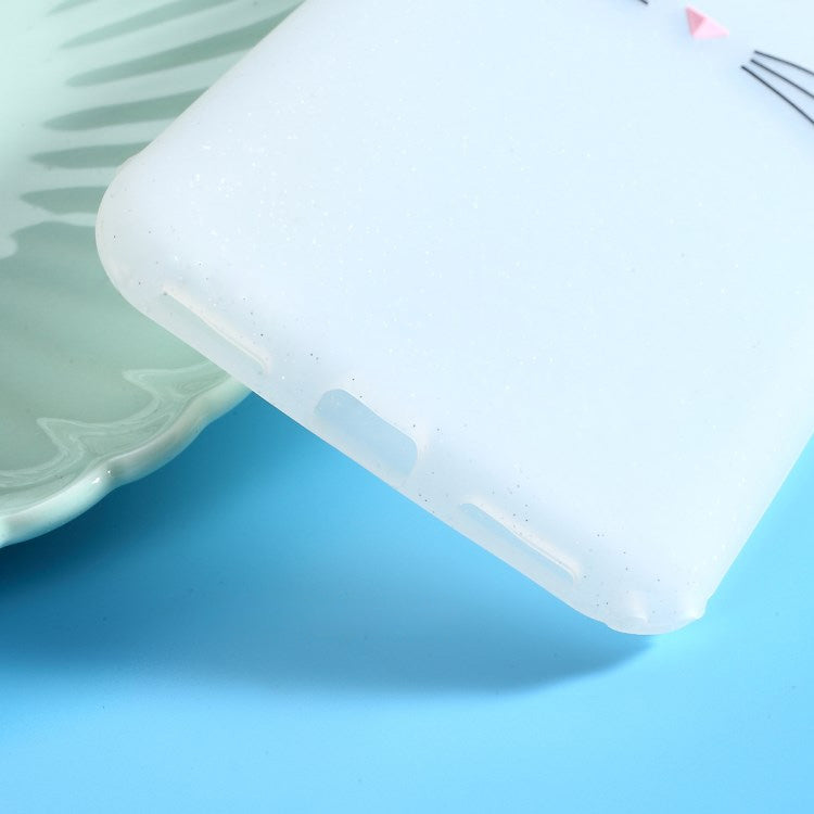 Lovely 3D Moustache Cat Soft Silicone Back Case for Huawei Y7 2019