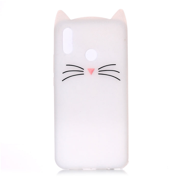 Lovely 3D Moustache Cat Soft Silicone Back Case for Huawei Y7 2019