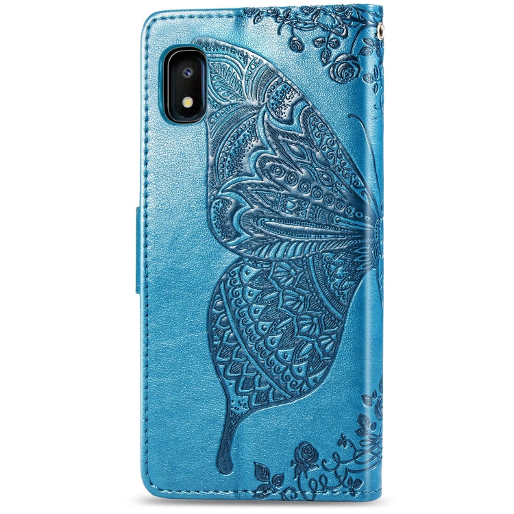 Butterfly Love Flowers Embossing Horizontal Flip Leather Case for Galaxy A10e / A20e, with Holder & Card Slots & Wallet & Lanyard