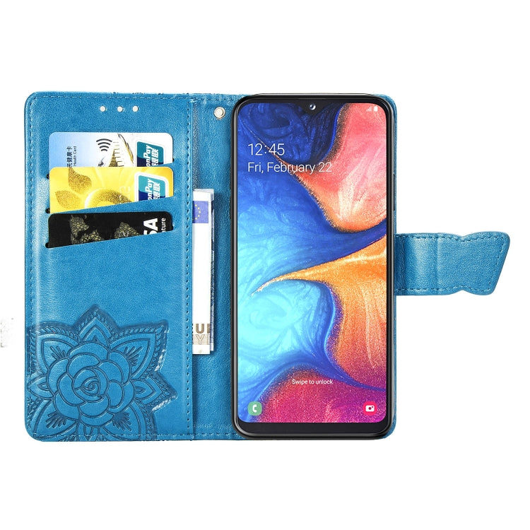 Butterfly Love Flowers Embossing Horizontal Flip Leather Case for Galaxy A10e / A20e, with Holder & Card Slots & Wallet & Lanyard