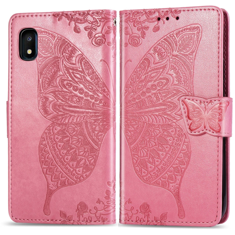 Butterfly Love Flowers Embossing Horizontal Flip Leather Case for Galaxy A10e / A20e, with Holder & Card Slots & Wallet & Lanyard