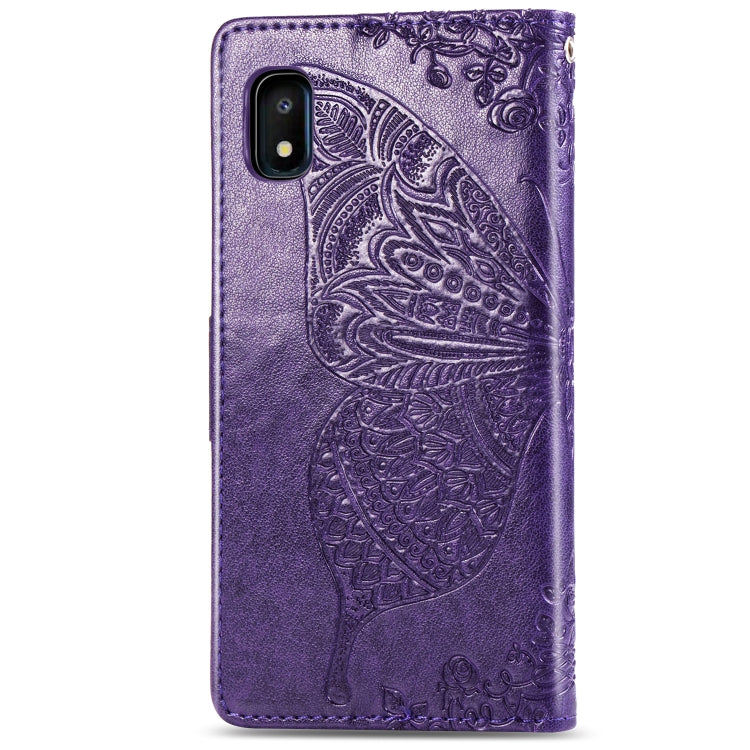 Butterfly Love Flowers Embossing Horizontal Flip Leather Case for Galaxy A10e / A20e, with Holder & Card Slots & Wallet & Lanyard