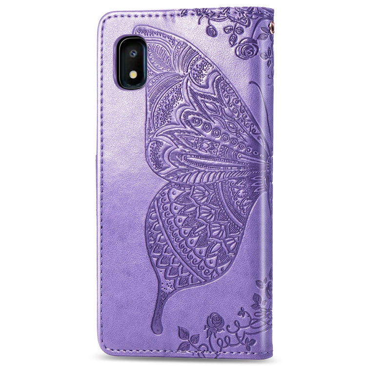 Butterfly Love Flowers Embossing Horizontal Flip Leather Case for Galaxy A10e / A20e, with Holder & Card Slots & Wallet & Lanyard