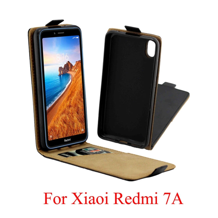 Business Style Vertical Flip TPU Leather Case  with Card Slot For Xiaomi Redmi 7A(black)