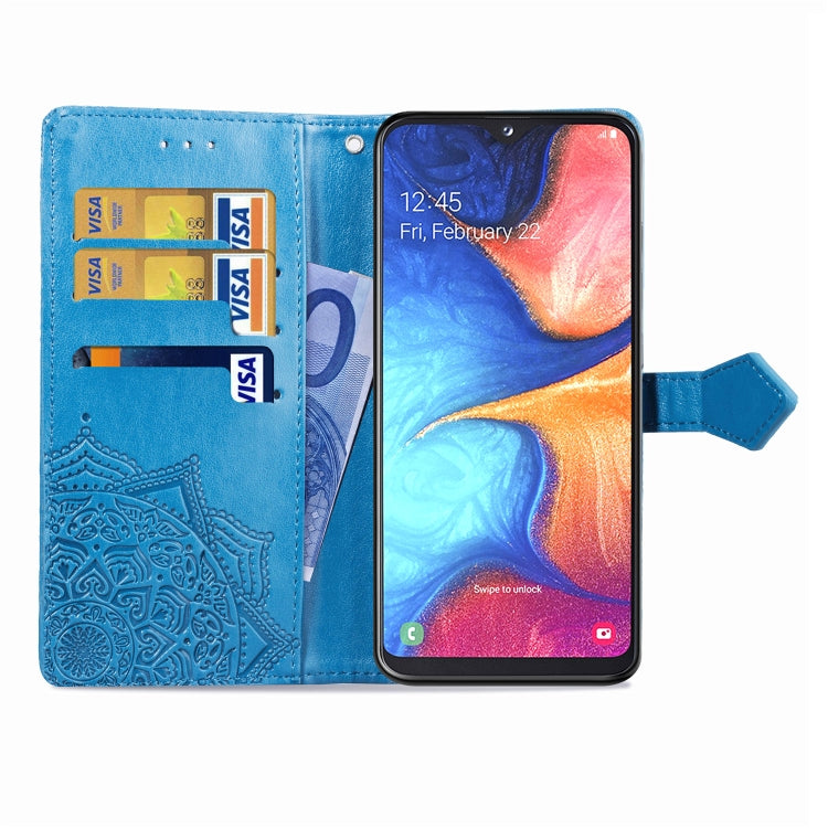 Halfway Mandala Embossing Pattern Horizontal Flip Leather Case for Galaxy A10E / A20E, with Holder & Card Slots & Wallet & Photo Frame & Lanyard