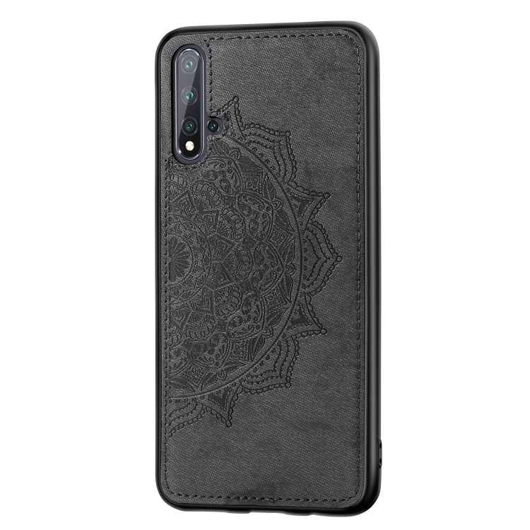 Embossed Mandala pattern PC + TPU + Fabric Phone Case for Huawei Nova5 & Nova 5 Pro ,with  Lanyard & Magnetic